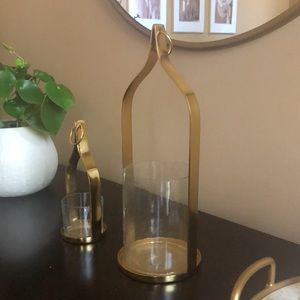 Crate & barrel candle holder count of two medium and small